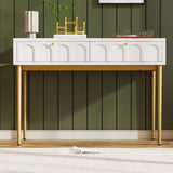Modern metal leg double drawer dressing table, combining high-quality wood and metal, simple style, W2565P248233