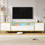 U-Can 70.9'' Modern TV Stand for TVs up to 80 Inches, Entertainment Center with 2 Shelves and LED N724P284377K
