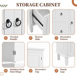 Retro Multi-Functional Storage Cabinet with Adjustable Shelves, 3 Drawers, and 3 Enclosed 73802315