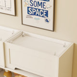 Toy Storage Organizer with 2 Movable Drawers, Multi-Functional 7 Shelf Kids Bookcase with 2 Hooks, W282P196031