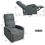 Modern Recliner Manual Recliner Home Theater Manual Recliner Chair with Adjustable Backrest for N763P256491E