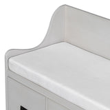 ZUN TREXM Movable Cushion Storage Bench with Drawers and Backrest for Entryway and Living Room WF287471AAE