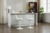 Set of 2 Rattan Bar Stool, 360 Swivel Bar Chair, Counter Height Chair with Footrest for Kitchen, W1752P217912