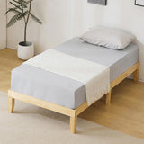 Simple & Sturdy Twin Bed Frame Painted Pine Wood, Natural Finish 23136377