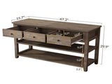 Console Table with Wood Frame and Legs, Sofa Table Entryway Table with 3 Drawers and 2 Open Shelves 96317130