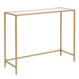 39.4" Console Sofa Table, Modern Entryway Table, Tempered Glass Table, 50291557