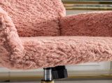 Furniture Office Chair,Artificial rabbit hair Home Office Chair with Golden Metal Base,Adjustable 58136779