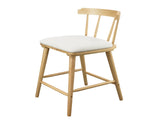 Olivia Indoor Wooden Upholstered Counter Stool, Natural Finish with Beige Upholstery, Windsor Style, N775P346246N