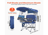 Folding Camping Chair with Canopy Shade, Portable Beach Chair with Storage Pocket, Dual Cup Holders, 10617131