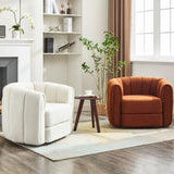 Swivel Accent Barrel Chair, Modern Round Armchairs with Upholstered, Comfy Swivel Accent Chair for W2606P187689