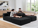 114" Cloud Sectional Couch with L-Shape Chaise, Modular Sofa with Movable Ottoman, Upholstered W1117P371650