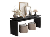60'' Black Farmhouse Console Table - Retro Wooden Entryway Table with Double Board Suspension W1445P317059