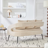 53.7"Modern Upholstered Velvet Open Back Loveseat Settee with 3 Pillows, Small Comfy Sofa 2-Seater W3118P312817