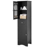 Tall Bathroom Cabinet, Freestanding Storage Cabinet with Drawer and Doors, MDF Board, Acrylic Door, WF289427AAB