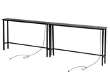 2 Pack 39.4" Narrow Console Sofa Table with Power Outlets and USB Ports, Long 49566916