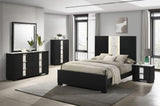1pc Contemporary Black Finish Chest Five Drawers Metal knobs Black White Bedroom Wooden Furniture B011P255266