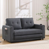 3-in-1 Upholstered Futon Sofa Convertible Sofa bed,Foldable Tufted Loveseat with W2325P183181