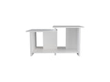 FM FURNITURE Naco Coffee Table with Open Storage, Melamine Finish, White B128P269876