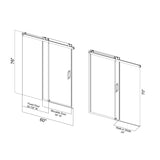 56 to 60 in. W x 76 in. H Sliding Frameless Soft-Close Shower Door with Premium 3/8 Inch W1573104675