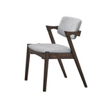 Mid-Century Modern Dining Chairs 2pcs Set Solid wood Fabric Upholstered Cushion Chair Walnut B011P203551