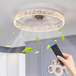 ZUN Modern Acrylic Ceiling Fan Light with Remote Control, Dimmable LED Chandelier, 6-Speed Adjustable, W1340P200008