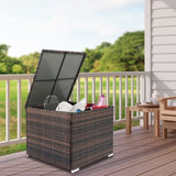 71*71*60.5cm Square Brown Gradient Iron Frame Can Be Stored Rattan Locker 80761880
