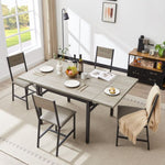 ZUN Folding Dining Table, 1.2 inches thick table top, for Dining Room, Living Room, Grey, 63.2'' L x W1162104707