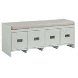 Beige and White Bench with Storage B062P209176