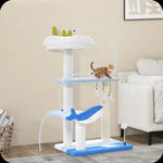 ZUN 3-layer cat tree, cat climbing frame, multi-functional activity center Marine theme design 64994911