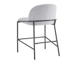 Galen Indoor Metal Upholstered Barstool, Antique Bronze Finish Frame with Gray Fabric, Set of 2 N775P290453G