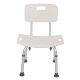 Medical Bathroom Safety Shower Tub Aluminium Alloy Bath Chair Seat Bench with Removable Back White 46933566