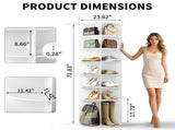 7-tier, 360&deg rotating wood-plastic composite shoe rack, 60*60*184cm, white 36049742