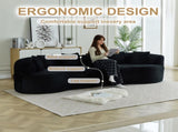 Curved Sectional Sofa, 111.5-inch Oversized Modern Bone-Free Cloud Sofa with 6 Pillows Luxury W3505P456572