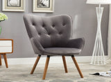 Doarnin Contemporary Silky Velvet Tufted Button Back Accent Chair, Gray T2574P164268