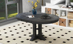 ZUN TREXM Farmhouse Dining Table Extendable Round Table for Kitchen, Dining Room WF305980AAB