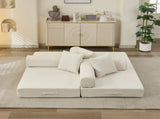 Comfy Convertible Folding Mattress Couch, Floor Bed, Chenille Floor with Armrest, Floor W1143P401145
