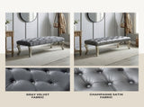 Decor Maxem Tufted Fabric Upholstered Bench Nailhead Trim , Gray T2574P164595