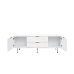 ZUN Modern warm white TV cabinet , for Living Room Bedroom W331P240826