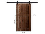 Modern 2-Panel 32 in. x 84 in. Wood Dark Walnut Barn Sliding Door With Hardware kit T3910P408769