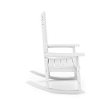 White Traditional Porch Rocker Classic HDPE Poly Lumber for Porch, Patio, and Garden Comfort B195P198772