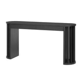U_Style 59-inch Long Console Table,Oak Veneer Sofa Table,Curved and Straight Line Design,Behind the N711P290711B
