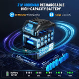 Mini Chainsaw 6 Inch Included 2Pcs Max 4.0Ah Battery, Upgraded Lightweight Handheld Chainsaw with 95670960