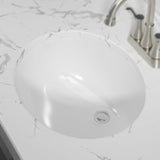 19"x16" Oval Shape Undermount Bathroom Sink Modern Pure White Porcelain Ceramic Lavatory Vanity Sink W122552091
