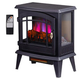 ZUN 20" Electric Fireplace Stove, Freestanding Indoor Fireplace Heater with 3-Level Dimmable Flame 18893403