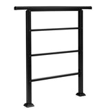 Handrails for Outdoor Steps, Wrought Iron Handrail Fits 1 or 3 Steps, Transitional Handrail with 50985893