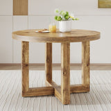 A modern and practical circular dining table. Made of MDF tabletop and wooden MDF table legs. W1151P146793