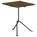 ZUN Dark Brown and Gunmetal Accent Table with Tripod Legs B062P153885