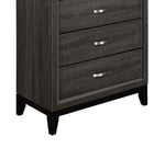 ZUN Contemporary Design Gray Finish 1pc Chest of Dovetail Drawers Polished Chrome Bar Pulls Bedroom B01146482