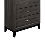 ZUN Contemporary Design Gray Finish 1pc Chest of Dovetail Drawers Polished Chrome Bar Pulls Bedroom B01146482