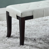 Linon Tufted Bench, Faux Leather, White T2574P164591